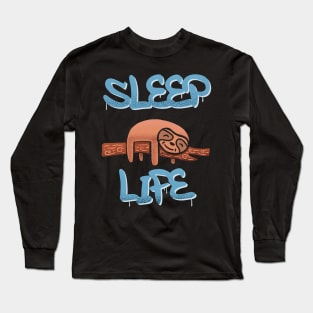 Sleep Life, Sleeping Sloth Long Sleeve T-Shirt